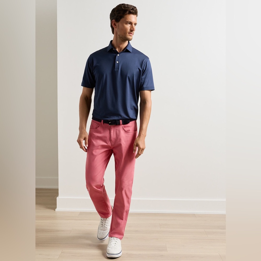 Peter Millar eb66 Performance Five Pocket Pant 38x32 Chili Red Pink MS19EB66FB